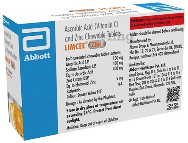 Limcee Tablet - Orange & Zinc, 1 Strip