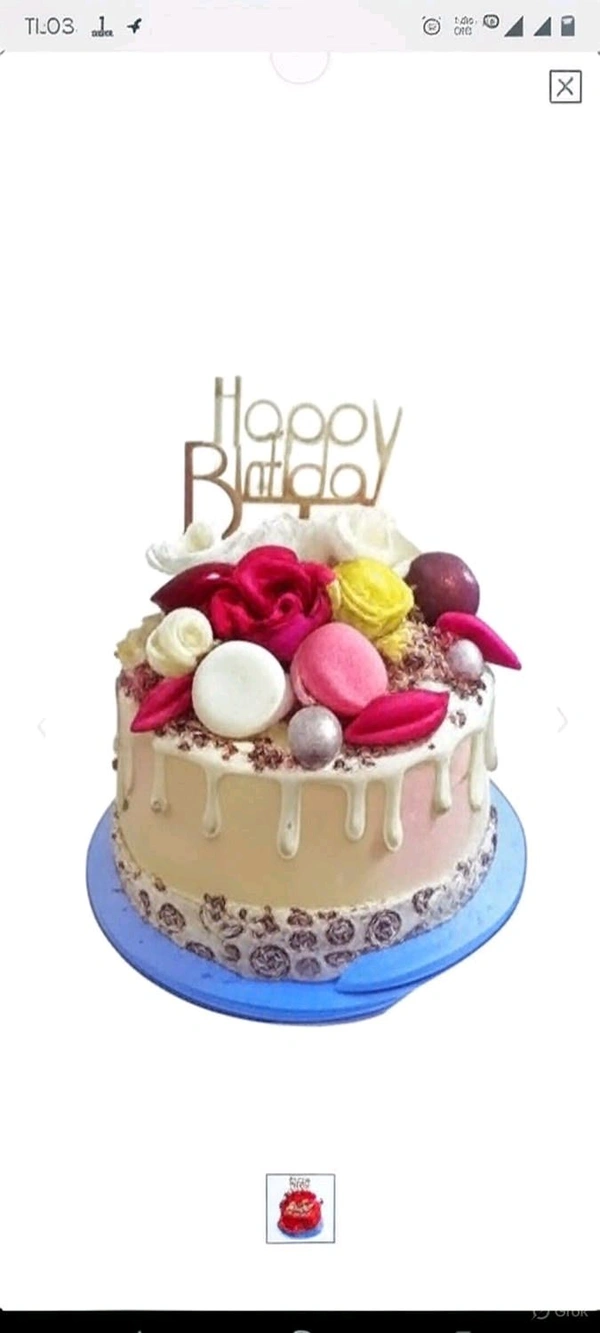 Red Rose With Golden Silver Cake - 1 Kg