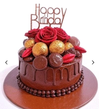 Red Rose With Golden Silver Cake - 1 Kg