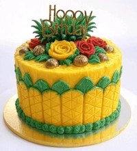 Red Rose With Golden Silver Cake - 1 Kg