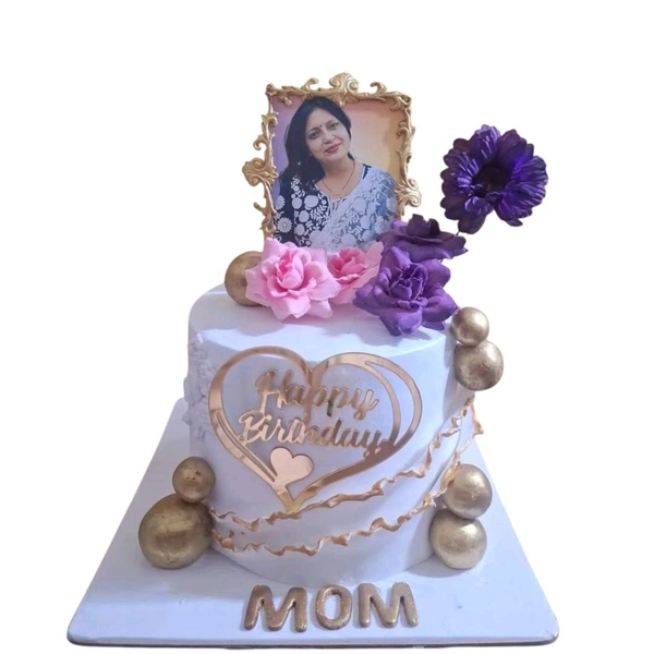 Mom's Birthday Cake With Photo - 2.5 Kg