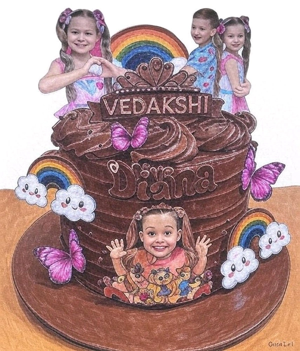 Rainbow Princess Cake - 5 Kg