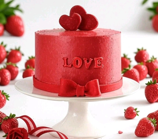 Heart And Love Cake For Couple - 2 Kg