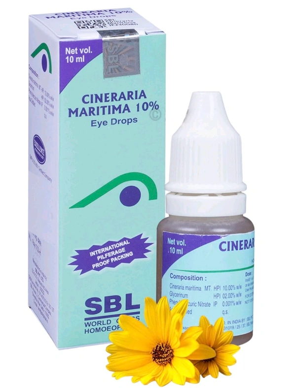 SBL Cineraria Maritima 10% Eye Drop | For Clouding of Vision, Haziness & Eye Care - 10ml
