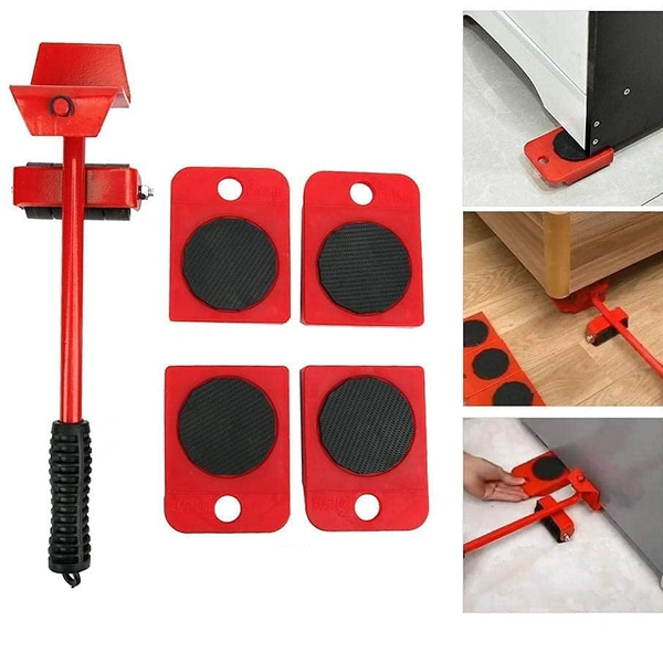 Furniture Lifter Mover Tool Set Heavy Duty Furniture Lifter With 4 Sliders For Easy And Safe Moving 360 Degree Rotatable Pads Suitable For Sofas And Refrigerators Capacity Up to 150KG (Random Color)