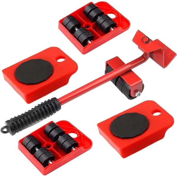Furniture Lifter Mover Tool Set Heavy Duty Furniture Lifter With 4 Sliders For Easy And Safe Moving 360 Degree Rotatable Pads Suitable For Sofas And Refrigerators Capacity Up to 150KG (Random Color)