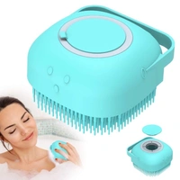 Silicon Massage Bath Brush Hair, Scalp & Bathing Brush For Cleaning Body | Silicon Wash Scrubber, Cleaner & Massager For Shampoo, Soap Dispenser | Bathing Tool | Brushes, Bathroom, Men & Women (Multicolor)