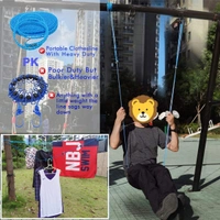 Portable Travel Clothesline, 16-ft Clothes Drying Line Adjustable for Indoor Outdoor, Windproof Non-Slip Clothes Line, Clotheslines for Camping Travel and Home Use (Random Colour)