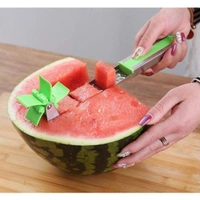 Watermelon Slicer Cutter,Melon Corer Windmill Watermelon Cutter Watermelon Knife, Perfect for Cutt Premium Stainless Steel Slicer Tongs