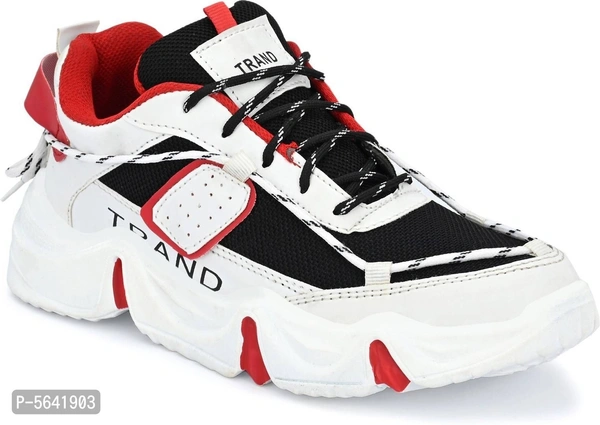 Stylish PU Red Sports Shoes For Men - Red, Uk10