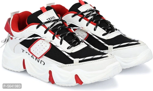 Stylish PU Red Sports Shoes For Men - Red, Uk10