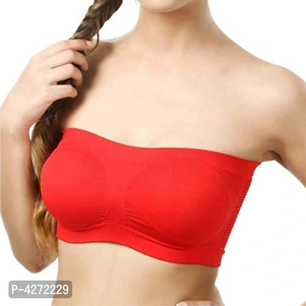 Women Bra Non Padded Tube Bra Off Shoulder Bra for Teenagers Strapless Bra(Pack of 2) - Multicolour
