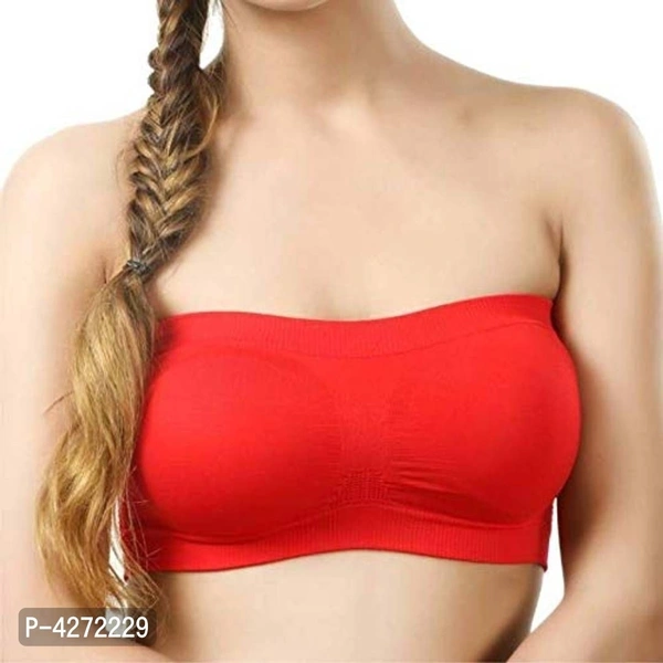 Women Bra Non Padded Tube Bra Off Shoulder Bra for Teenagers Strapless Bra(Pack of 2) - Multicolour