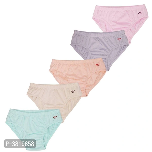 Women Cotton Solid Panties, Pack of 5 - Multicoloured, S