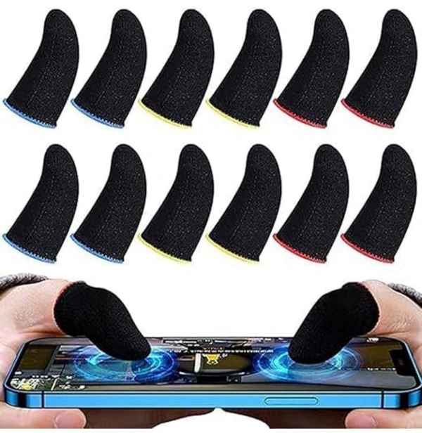 Thumb & Finger Sleeve for Mobile Gaming with Super Conductive Fiber Fabric, Anti-Sweat and Breathable, for PUBG, Garena Free Fire, COD Mobile, Asphalt etc