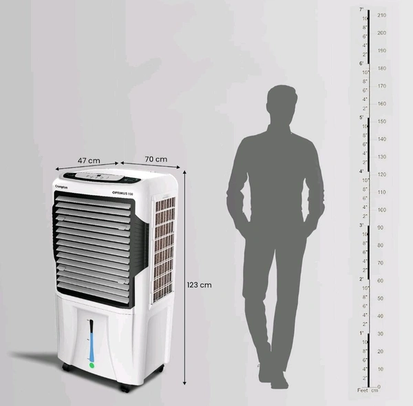Crompton Optimus 100 Litres Desert Air Cooler for home | Large & Easy Clean Ice Chamber | High Density Honeycomb Pads | Auto-Fill & Drain | Everlast Pump | Humidity Control