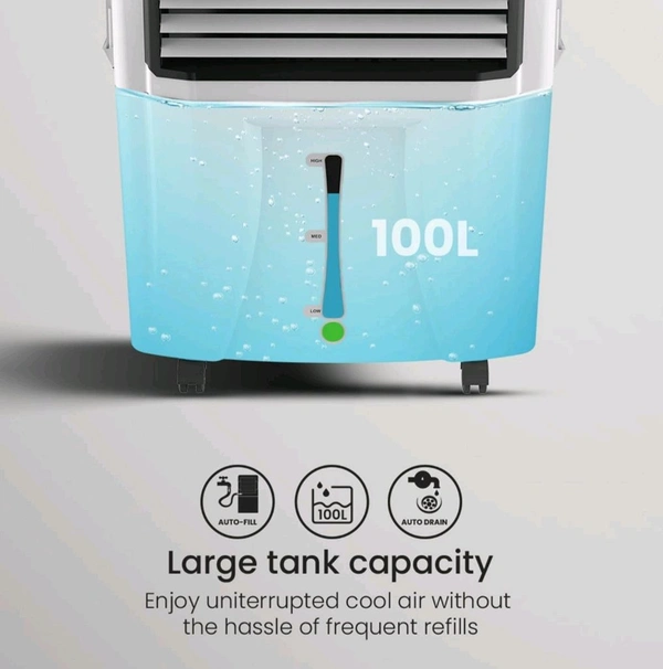 Crompton Optimus 100 Litres Desert Air Cooler for home | Large & Easy Clean Ice Chamber | High Density Honeycomb Pads | Auto-Fill & Drain | Everlast Pump | Humidity Control