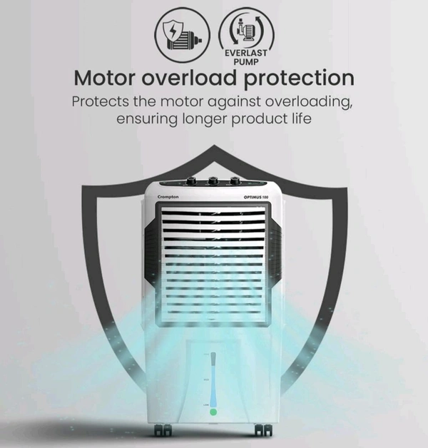 Crompton Optimus 100 Litres Desert Air Cooler for home | Large & Easy Clean Ice Chamber | High Density Honeycomb Pads | Auto-Fill & Drain | Everlast Pump | Humidity Control