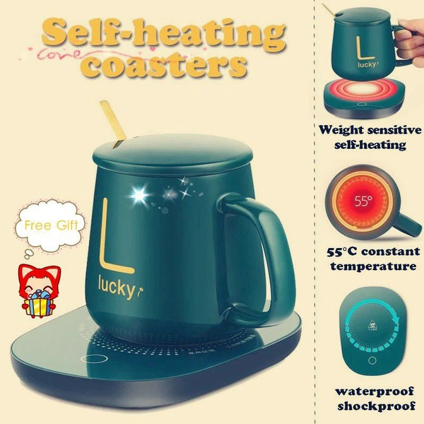 Smart USB Electric Coffee Mug Cup Warmer Set With Spoon. 1299