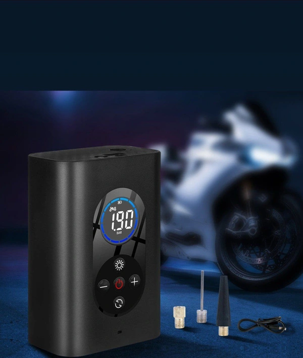 Multipurpose InflationFill up any kind of vehicle or object with the multipurpose Tire Inflator! Comes with 2 adapters, allowing you to fill up cars, bikes, and even sports equipment!Power bank functionThe Tire Inflator can double as a power bank, allowing you to charge your devices!Instructions for usage1. Screw the gas tube to the main body2. Attach the air hose to the valve stem