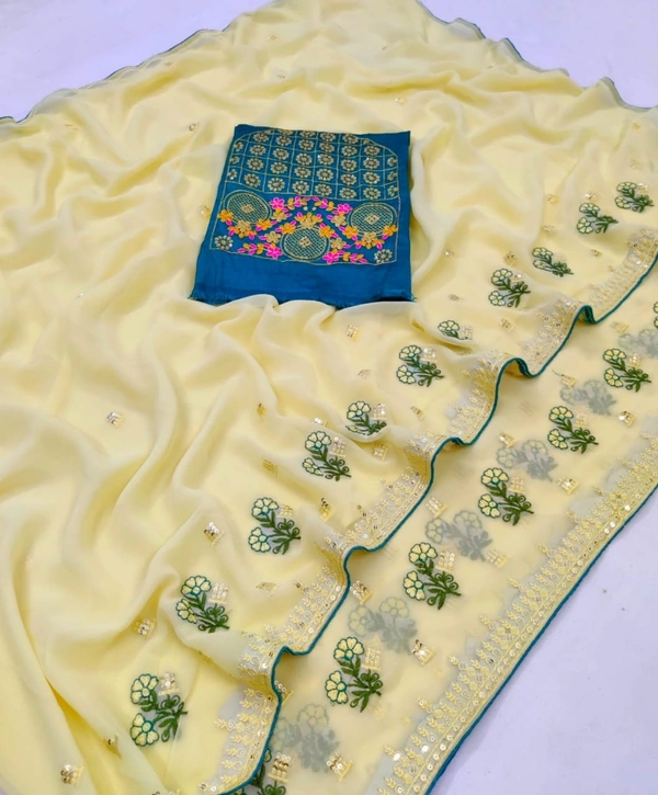 Shree Nakoda Enterprise NEW EXCLUSIVE SEQUENCE WORK SAREE - A1