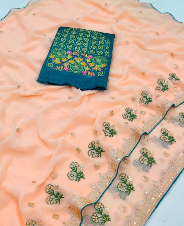 Shree Nakoda Enterprise NEW EXCLUSIVE SEQUENCE WORK SAREE - A5