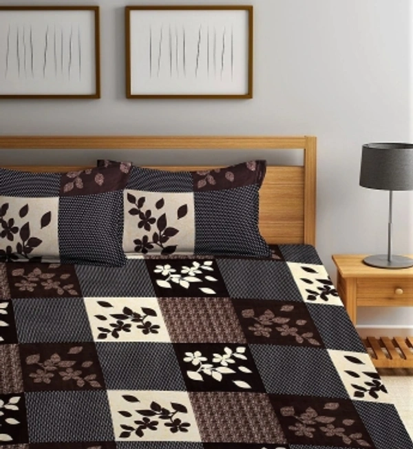 Sk 120 TC Polycotton Double 3D Printed BedsheetColor: Brown, Beige, White redSize: Double, Double KingSales Package :1 Double Bed Sheet with 2 Pillow CoversNumber of Bedsheets :1Color :Brown, BeigeType :FlatSize :DoubleCharacter :Soft Double Bedsheet With 2 Pillow CoversMaterial :Polycotton7 Days Return Policy, No questions asked.