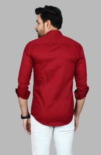 Liza Martin Men Solid Casual Red ShirtColor: Blue, Cream, Light Blue, Light Green, Maroon, RedSize: M, L, XL, XXLFabric: Cotton BlendRegular Fit, Full SleeveCollar Type: SlimPattern: SolidSet of 110 Days Return Policy, No questions asked. - M
