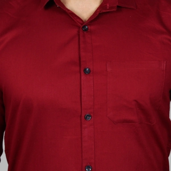 Liza Martin Men Solid Casual Red ShirtColor: Blue, Cream, Light Blue, Light Green, Maroon, RedSize: M, L, XL, XXLFabric: Cotton BlendRegular Fit, Full SleeveCollar Type: SlimPattern: SolidSet of 110 Days Return Policy, No questions asked. - M
