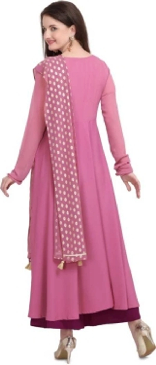 THE FAB FACTORY Women Kurta and Dupatta SetGeorgette, Crepe FabricFull SleeveSolid PatternColor: PinkFor Women10 Days Return Policy, No questions asked. - M