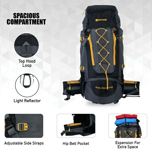 75L WATERPROOF TRAVEL RUCKSACK HIKING BACKPACK 