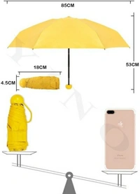 Capsule Mini TRAVEL UMBRELLA 4 FOLD( Uv Proof &Windproof)