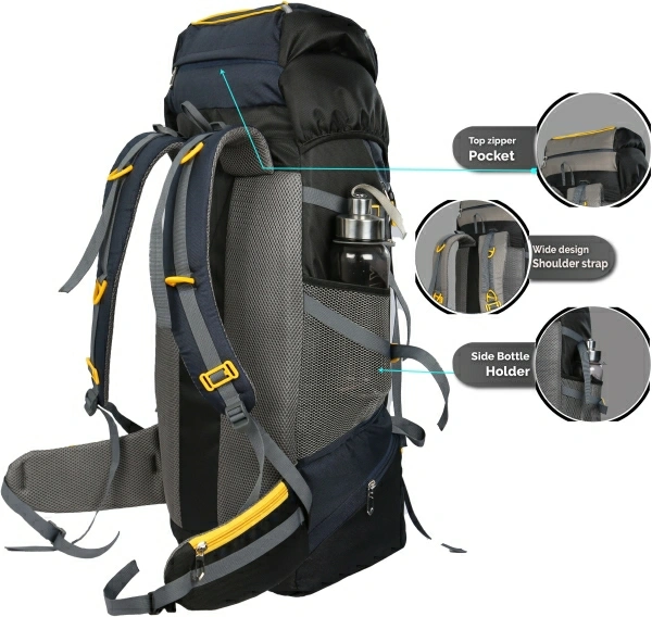 TREKKING BACKPACK 65L Blue,yellow 