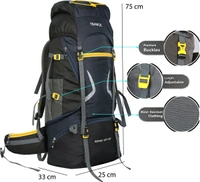 TREKKING BACKPACK 65L Blue,yellow 