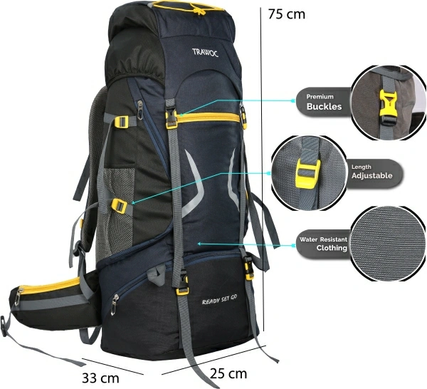 TREKKING BACKPACK 65L Blue,yellow 