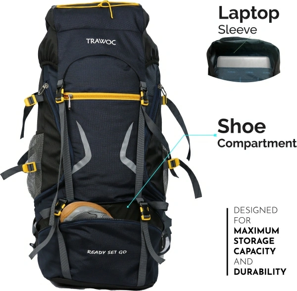 TREKKING BACKPACK 65L Blue,yellow 