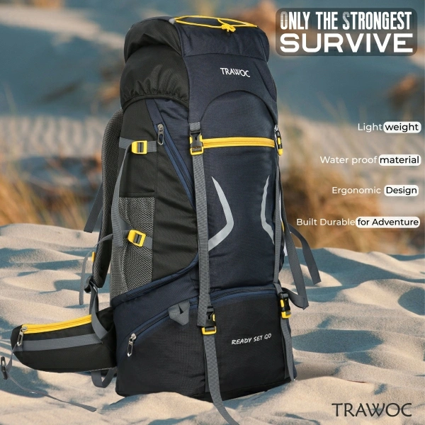 TREKKING BACKPACK 65L Blue,yellow 