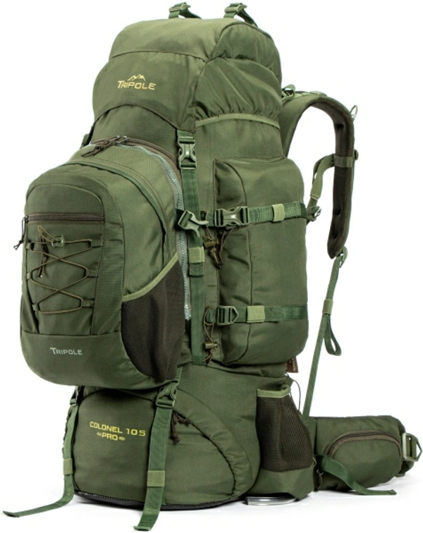 Tripole Colonel Pro Metal Frame Rucksack | Front Opening | Detachable Bag Rucksack  - 105 L - Green