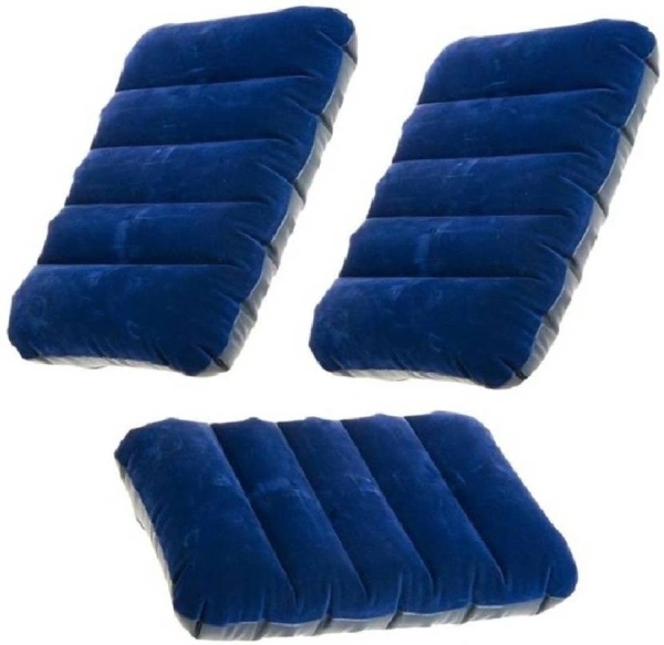 Travel Solid Air  Pillow Pack Of 3  - Blue 
