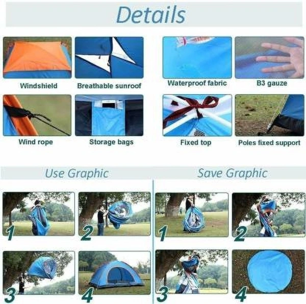 Waterproof Camping Tent For 4 Person 