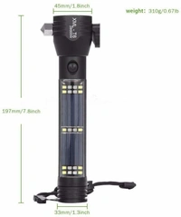Rechargeable 7 Mode Solar LED Torch Travel Flash Light