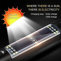 Rechargeable 7 Mode Solar LED Torch Travel Flash Light