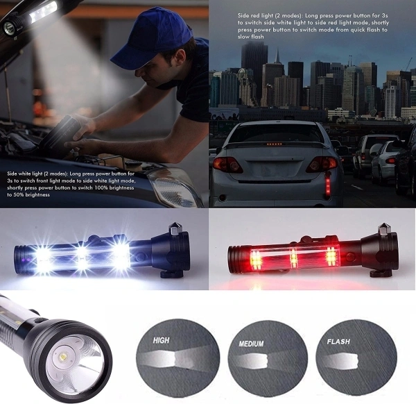 Rechargeable 7 Mode Solar LED Torch Travel Flash Light