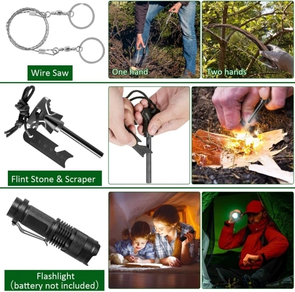 Travel Camping & Hiking Emergency Tactical Survival Kit 