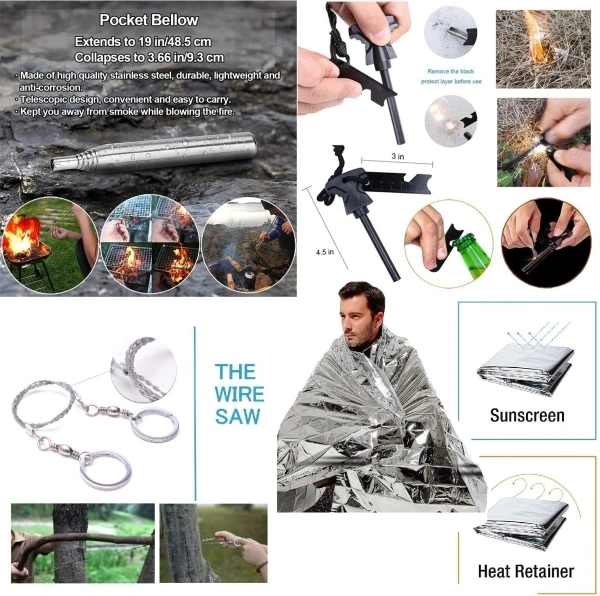 Travel Camping & Hiking Emergency Tactical Survival Kit 