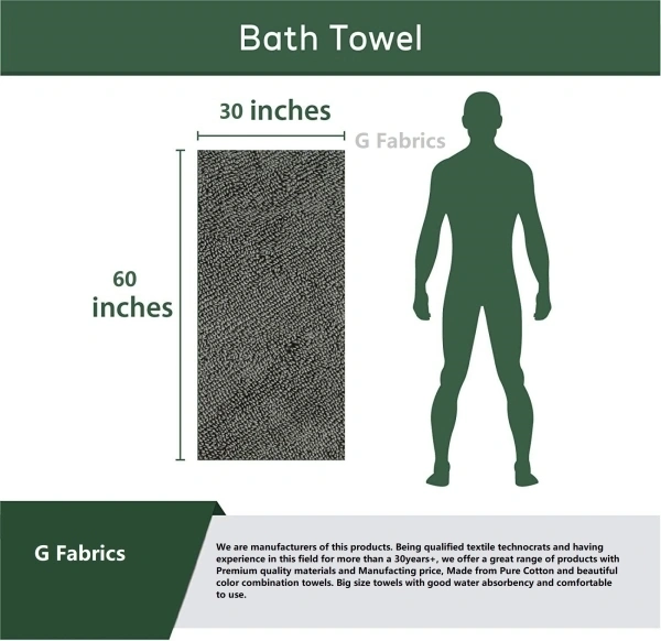 G Fabrics 500gsm Bath Towel (Pack Of 2)