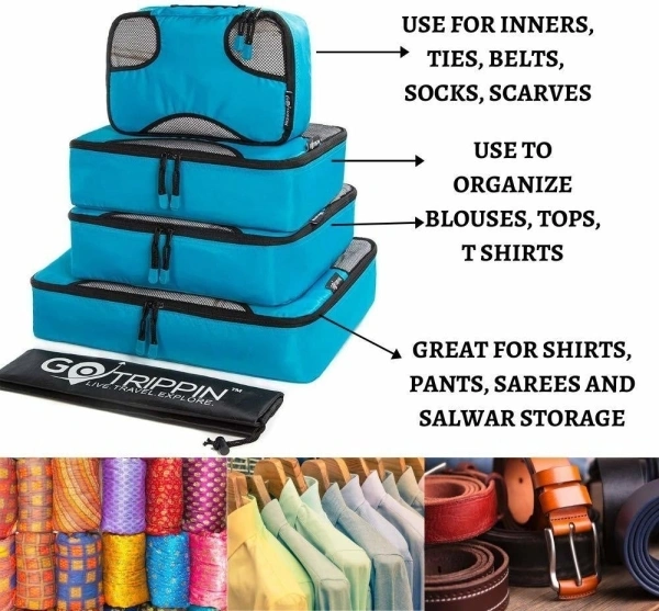 Travel Organizer Packing Cubes  - Black 