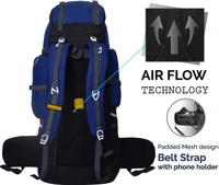 Ra One 80L Hiking Rucksack  - Red