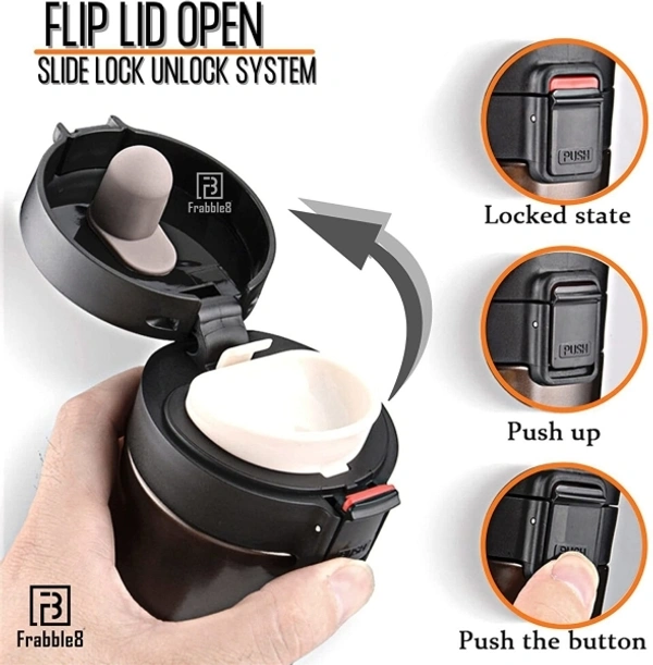 Vacuum Insulated Stainless Steel Travel Flask  - Black