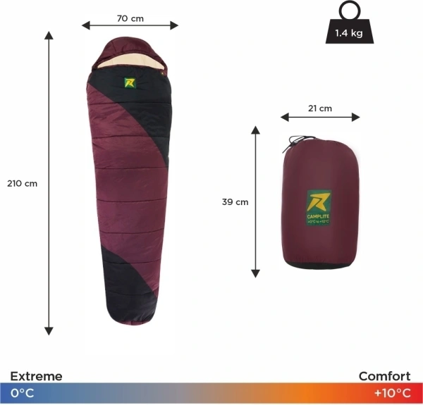 Black Mummy Shape Sleeping Bag 
